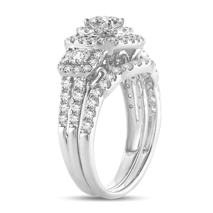14k White Gold Lab Diamond Bridal Ring (2.00 CT Brilliance)