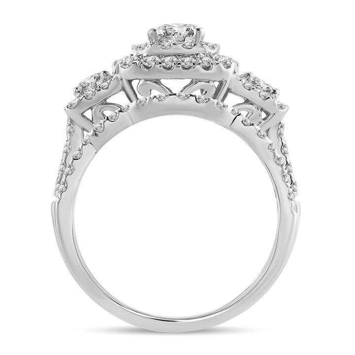 14k White Gold Lab Diamond Bridal Ring (2.00 CT Brilliance)