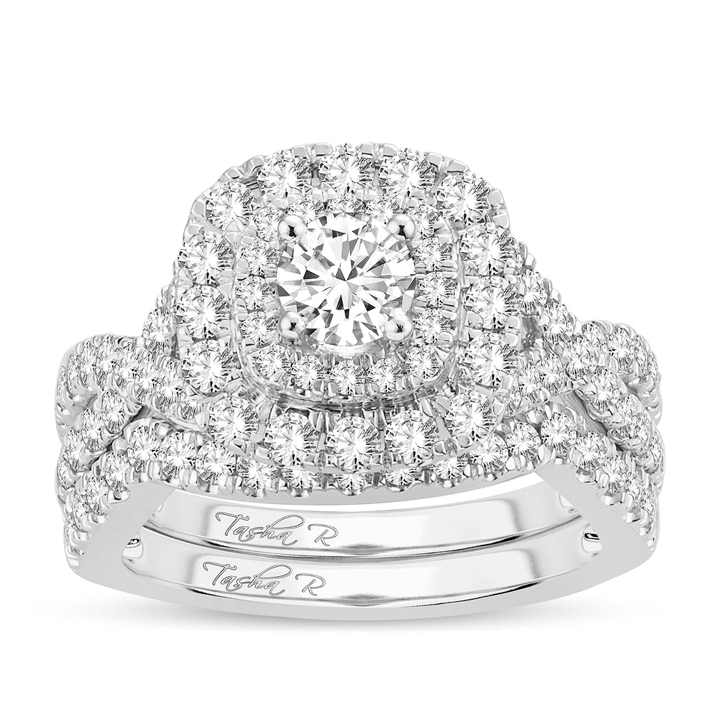 14k White Gold 2CT Lab Diamond Bridal Ring