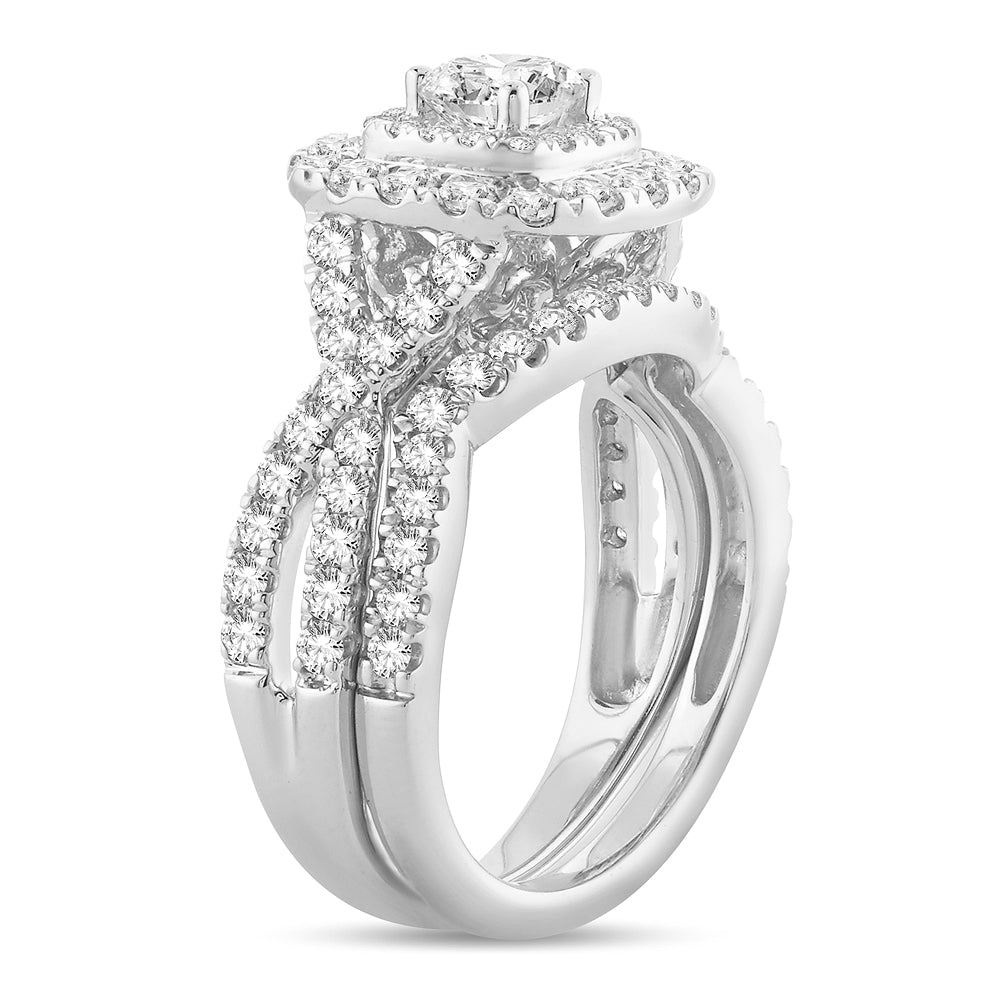 14k White Gold 2CT Lab Diamond Bridal Ring