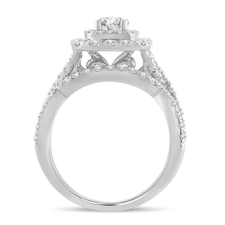 14k White Gold 2CT Lab Diamond Bridal Ring