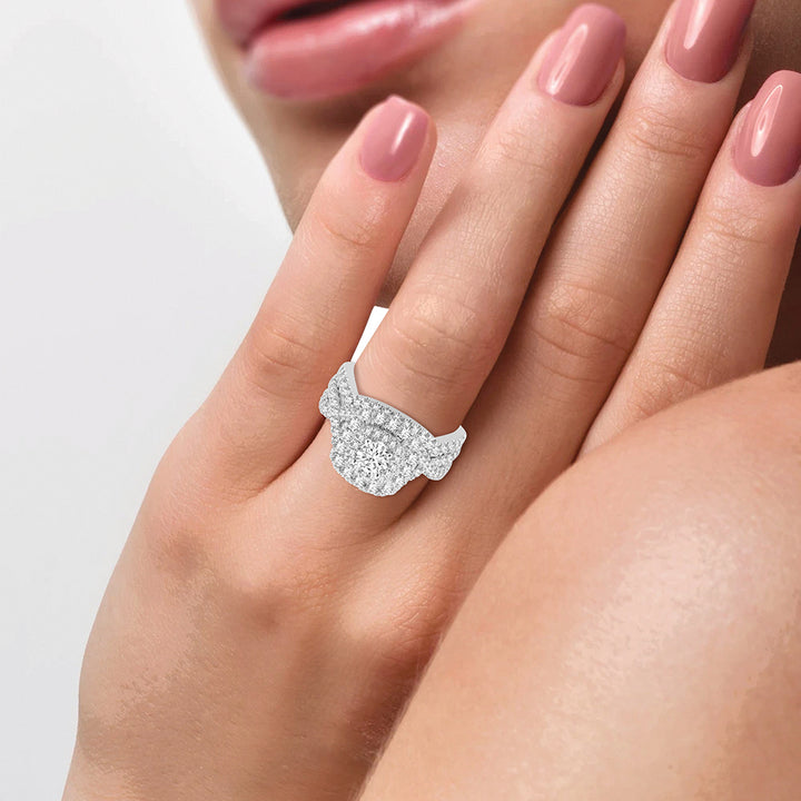 14k White Gold 2CT Lab Diamond Bridal Ring