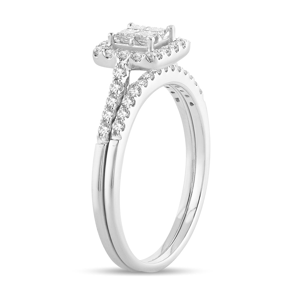 Brilliant 1CT Lab Diamond Engagement Ring in 14k White Gold