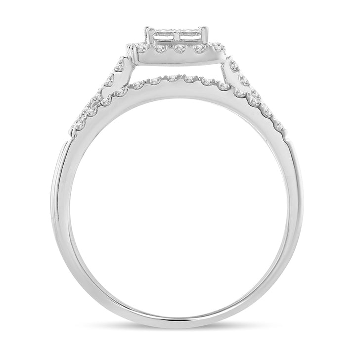 Brilliant 1CT Lab Diamond Engagement Ring in 14k White Gold