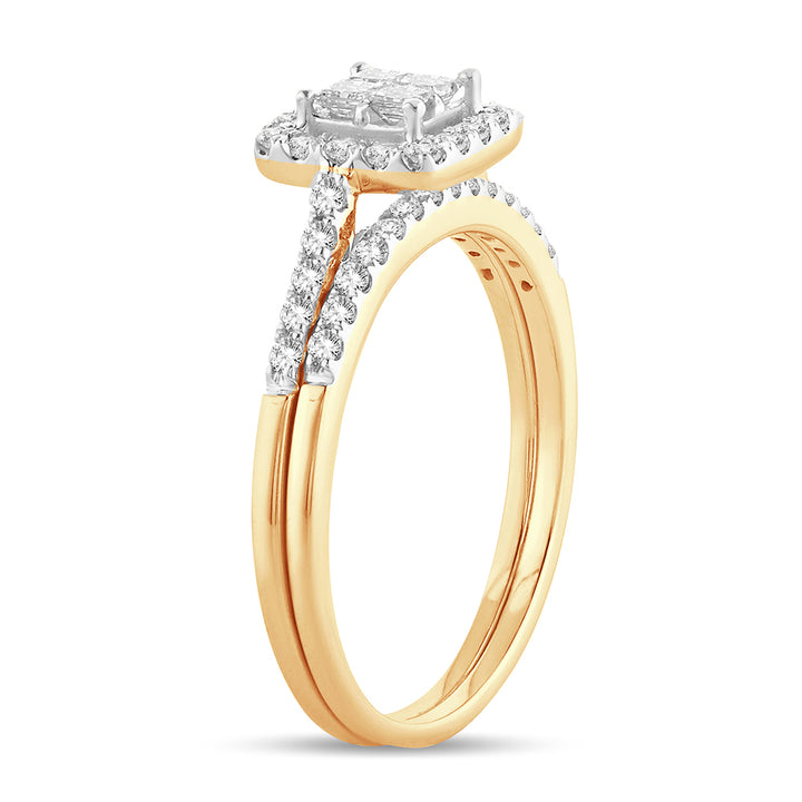 Radiant 14k Yellow Gold Lab Diamond Engagement Ring (0.60CT)