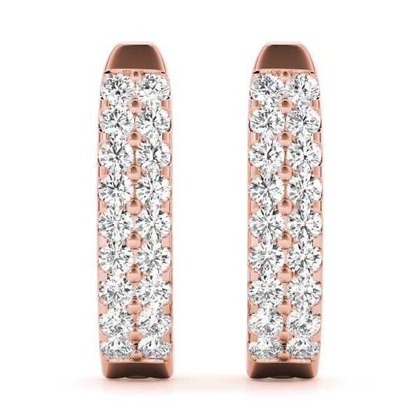 14K Rose Gold Lab Diamond J-Hoop Earrings