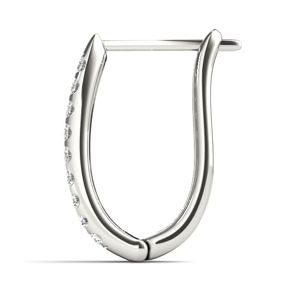 Diamond Lab-Grown 14K Gold J-Hoop Earrings