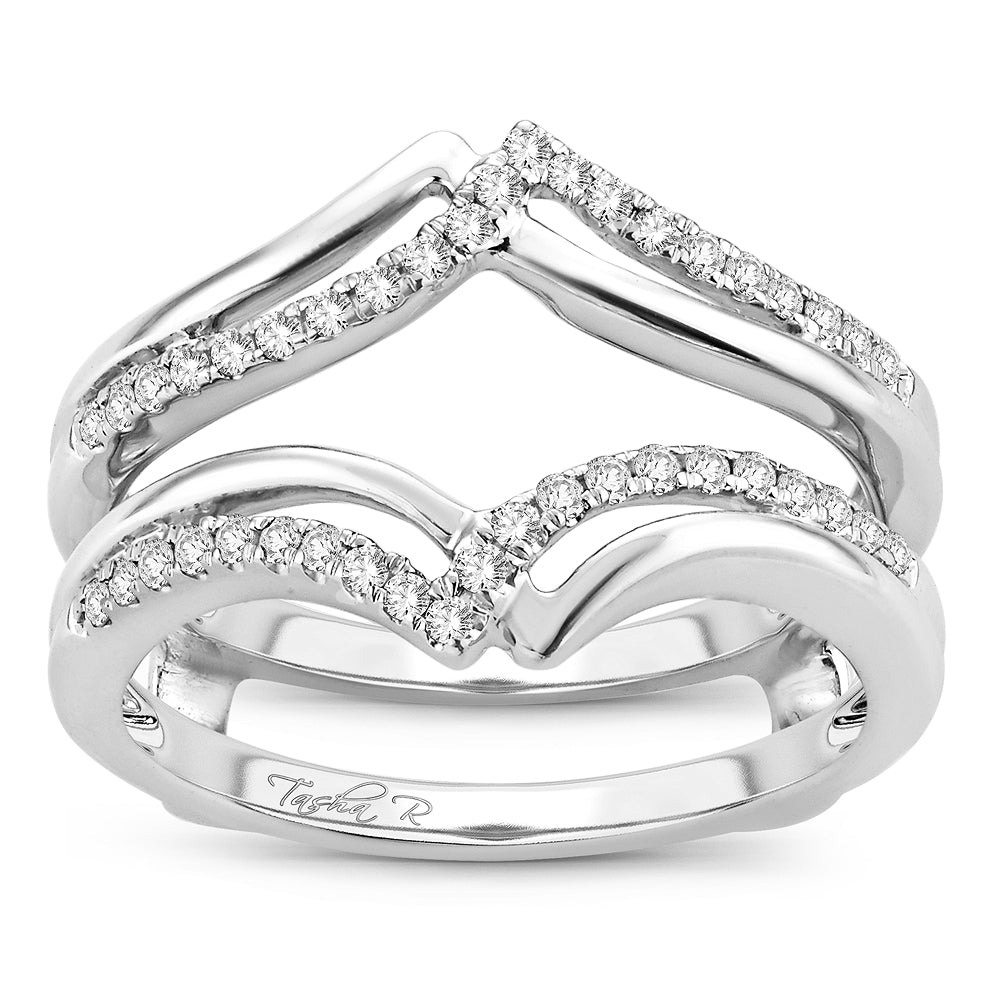 14k White Gold Lab Diamond Ring Guard Enhancer
