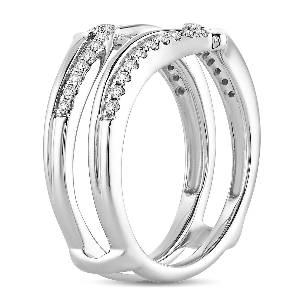 14k White Gold Lab Diamond Ring Guard Enhancer