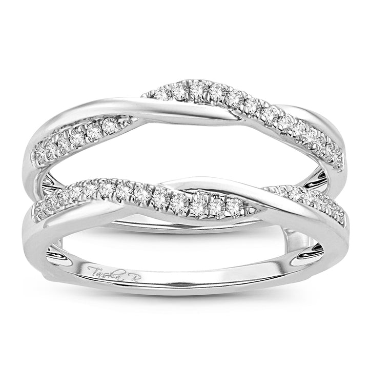 14k White Gold Lab Diamond Ring Guard Enhancer