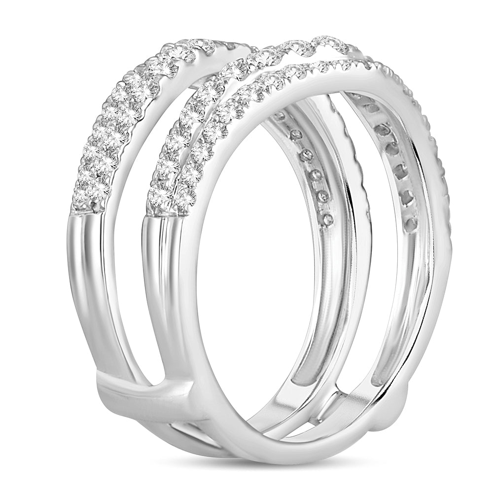 14k White Gold Lab Diamond Ring Guard Enhancer 1CT
