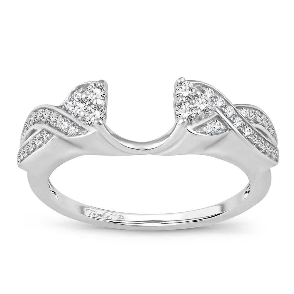 14k White Gold Lab Diamond Ring Guard Enhancer