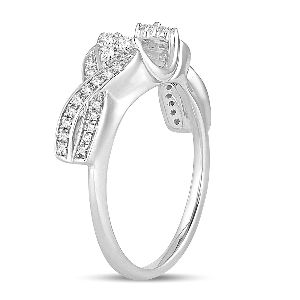 14k White Gold Lab Diamond Ring Guard Enhancer