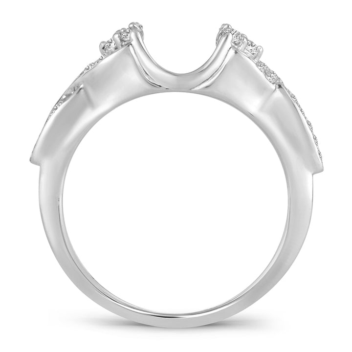 14k White Gold Lab Diamond Ring Guard Enhancer