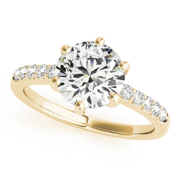 Single Row Diamond Engagement Ring