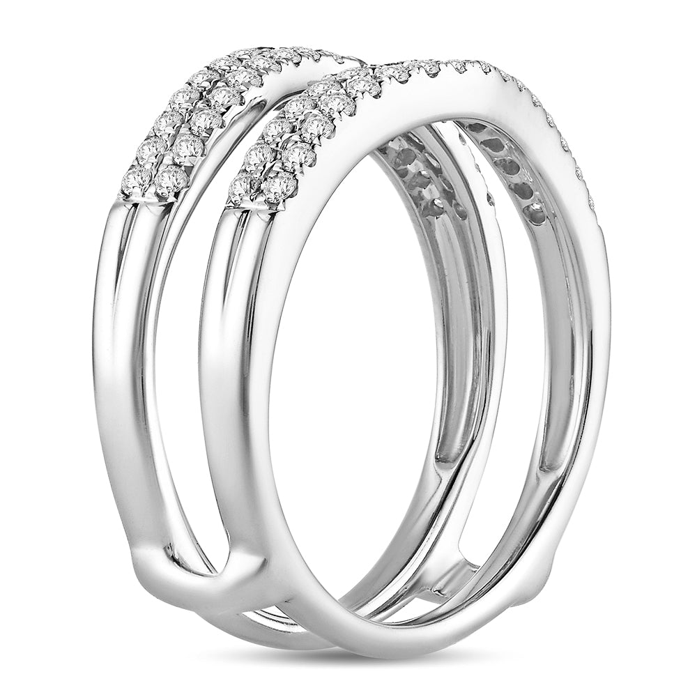 14K White Gold 0.50CT Lab Diamond Ring Guard Enhancer