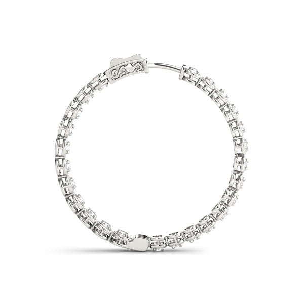 Lab Diamond Inside Out 1.2"" Hoop Earrings