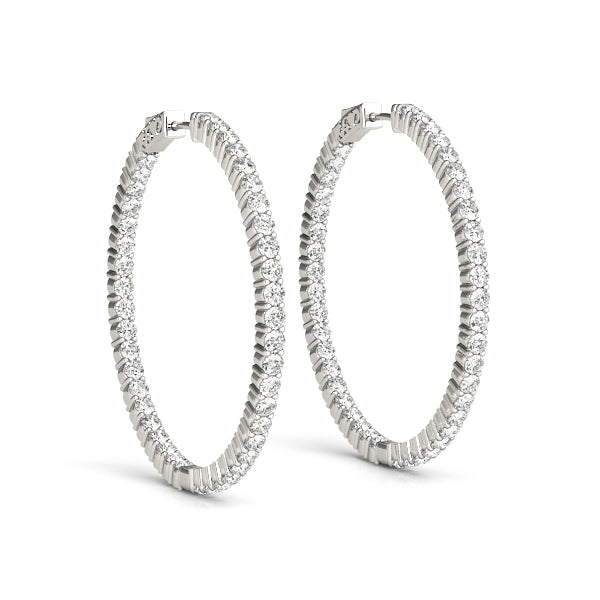 Diamond Inside Out 14K Gold Hoop Earrings