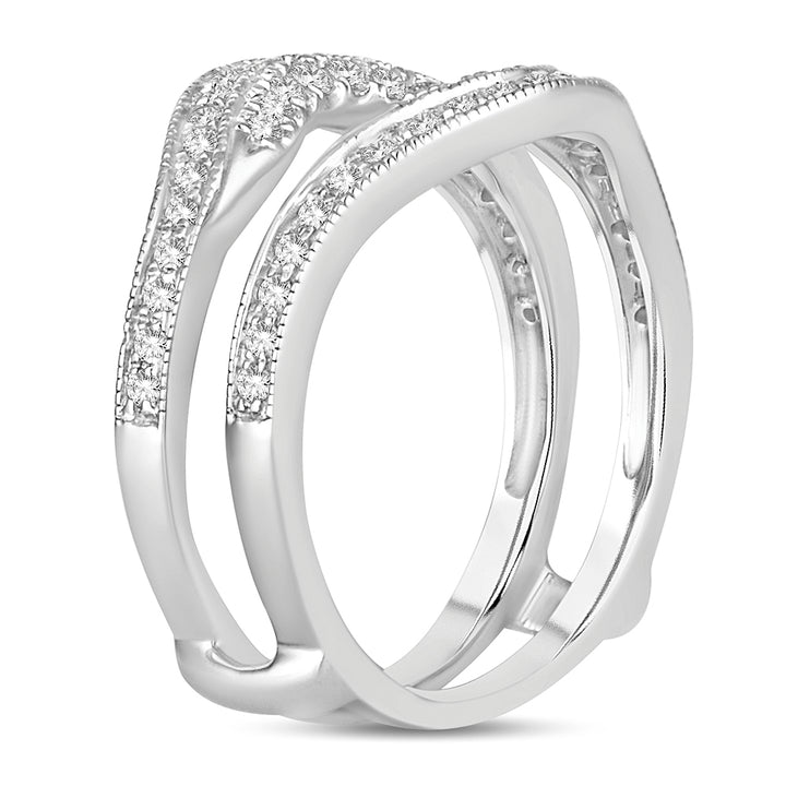 14k White Gold 0.50CT Lab Diamond Ring Guard Enhancer