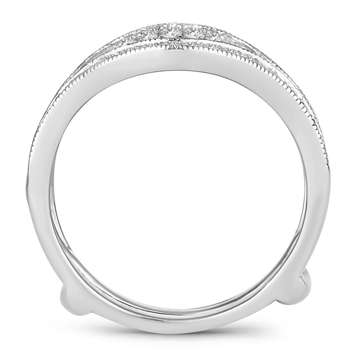 14k White Gold 0.50CT Lab Diamond Ring Guard Enhancer