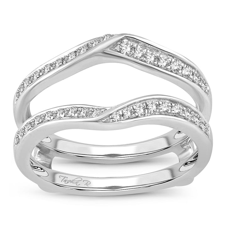14k White Gold Lab Diamond Ring Guard Enhancer