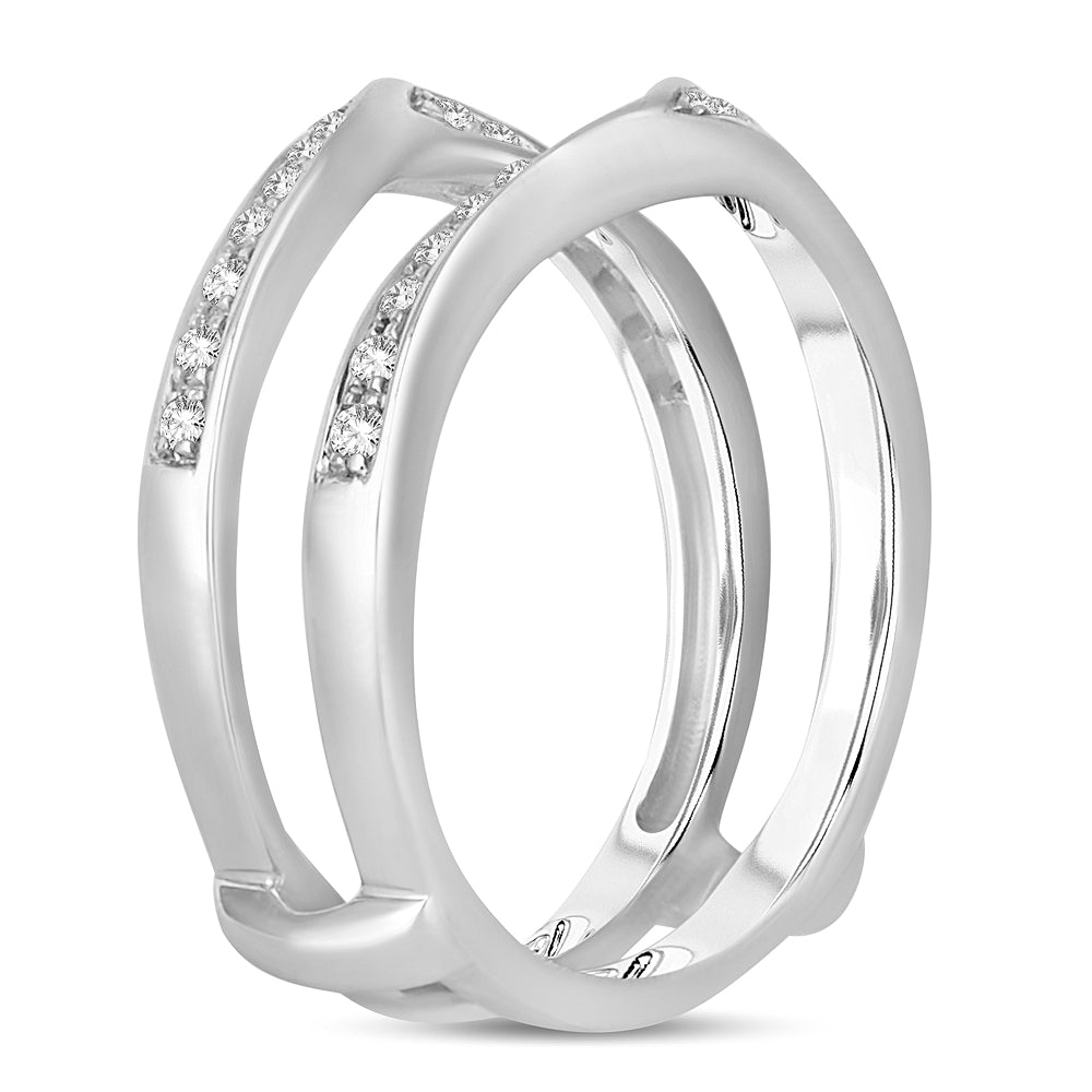 14k White Gold Lab Diamond Ring Guard Enhancer
