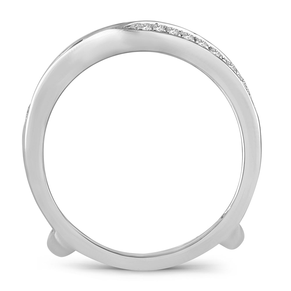 14k White Gold Lab Diamond Ring Guard Enhancer