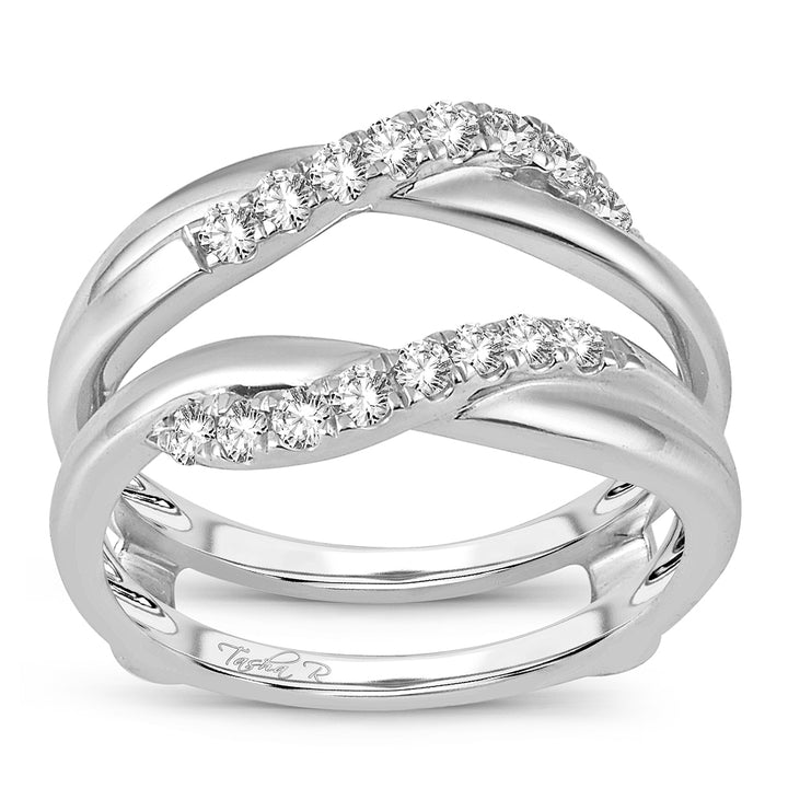 14K White Gold 0.38CT Lab Diamond Ring Guard Enhancer