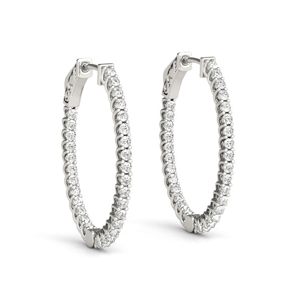 Diamond Inside Out 14K Gold Hoop Earrings