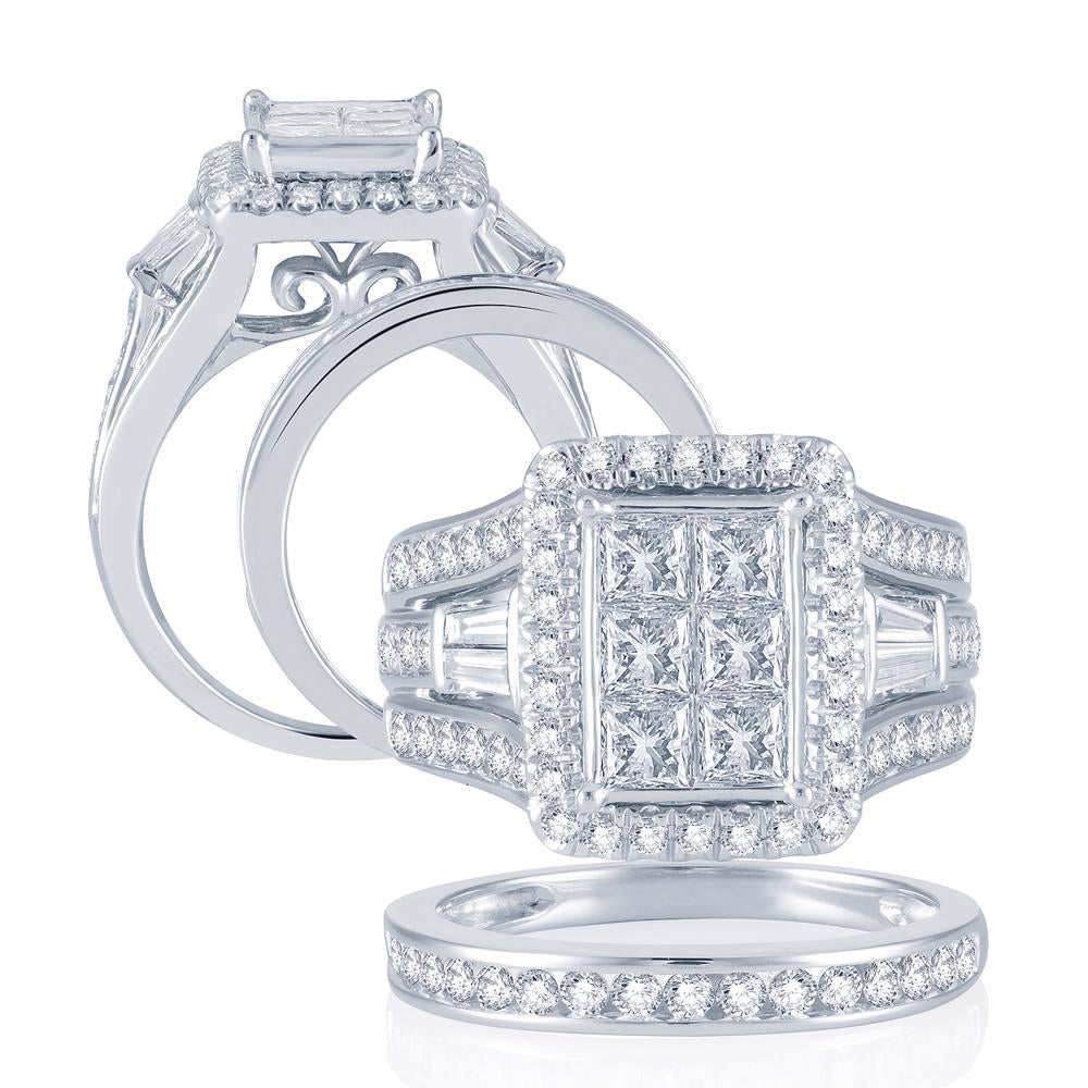 14K 2.90CT Diamond BRIDAL SET