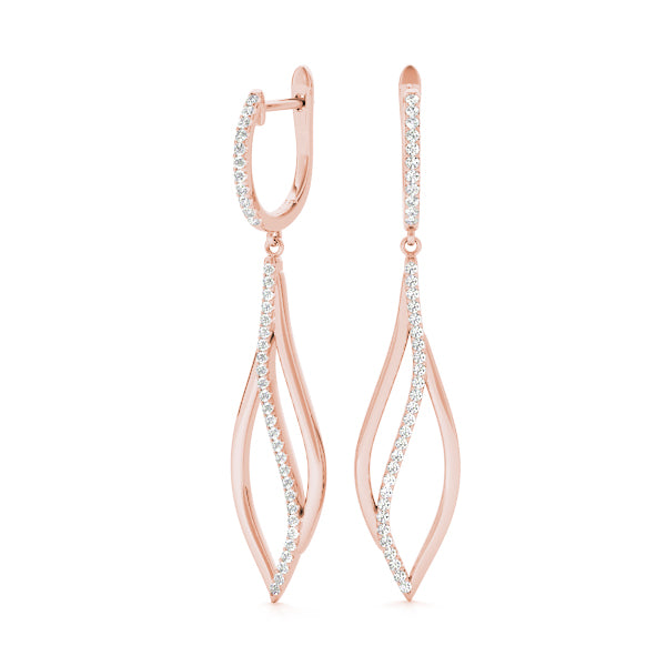 14K Rose Gold Diamond Fashion Earrings