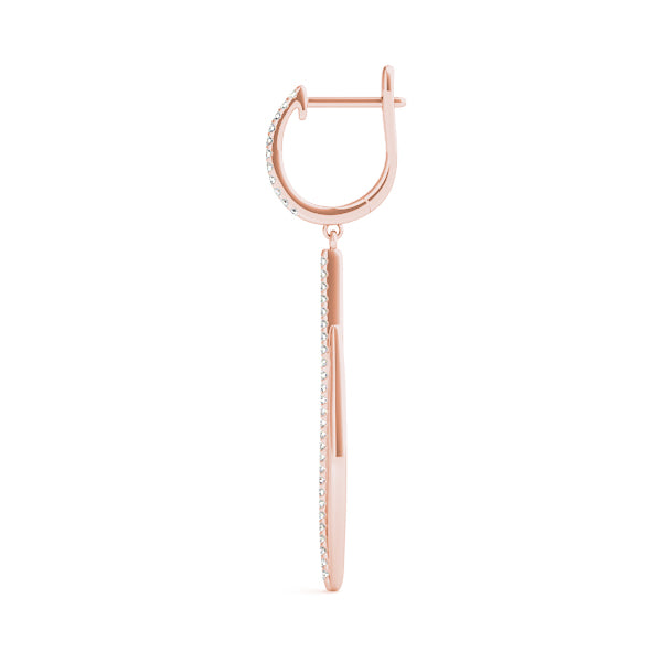 14K Rose Gold Diamond Fashion Earrings