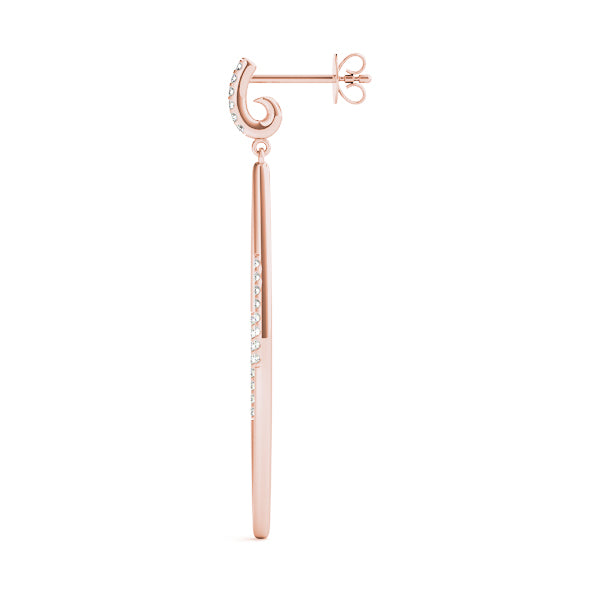 14K Rose Gold Diamond Fashion Earrings