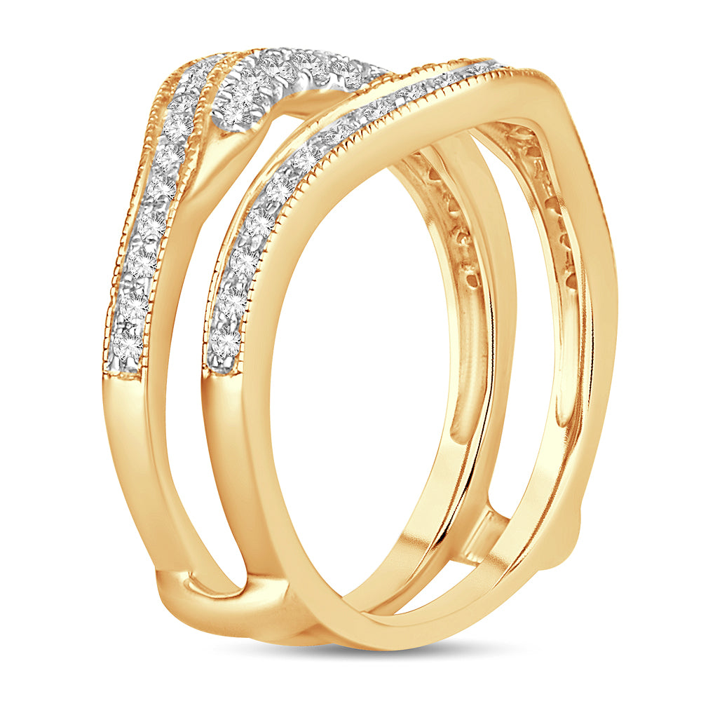 14K Yellow Gold Lab Diamond Ring Guard Enhancer 0.50CT