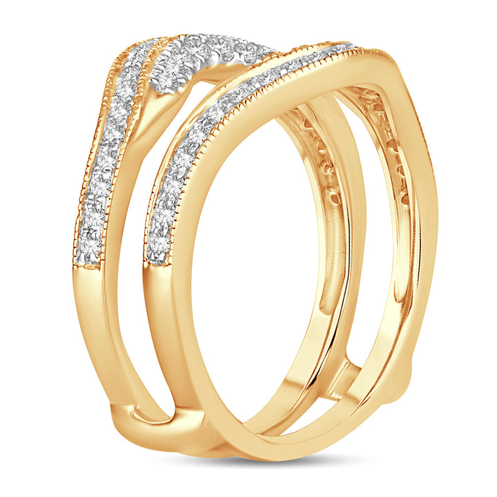 14K Yellow Gold Lab Diamond Ring Guard Enhancer 0.50CT