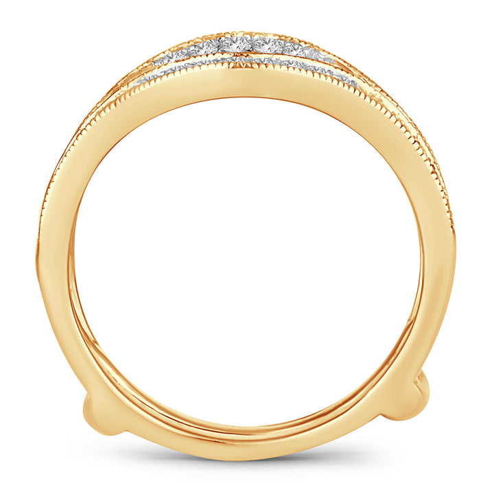 14K Yellow Gold Lab Diamond Ring Guard Enhancer 0.50CT