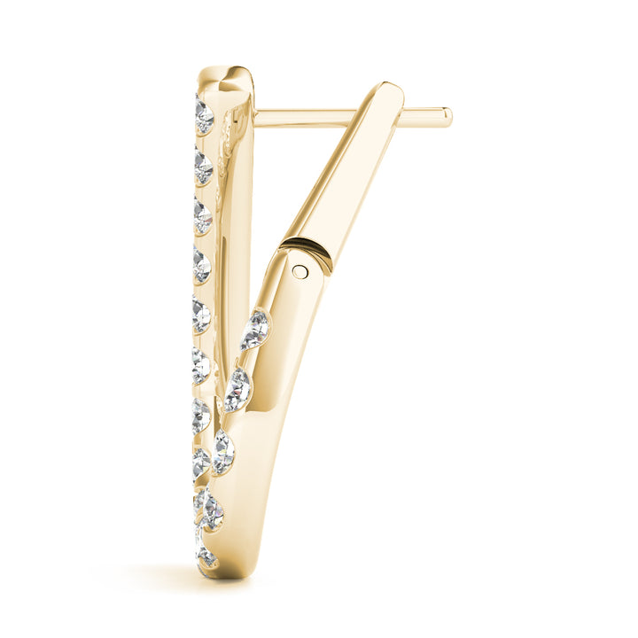 14K Yellow Gold Round Diamond Fashion Earrings