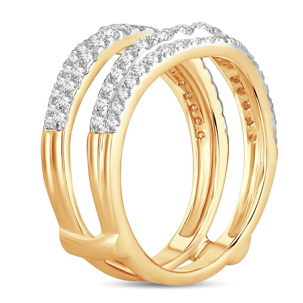 14K Yellow Gold 1CT Lab Diamond Ring Guard Enhancer