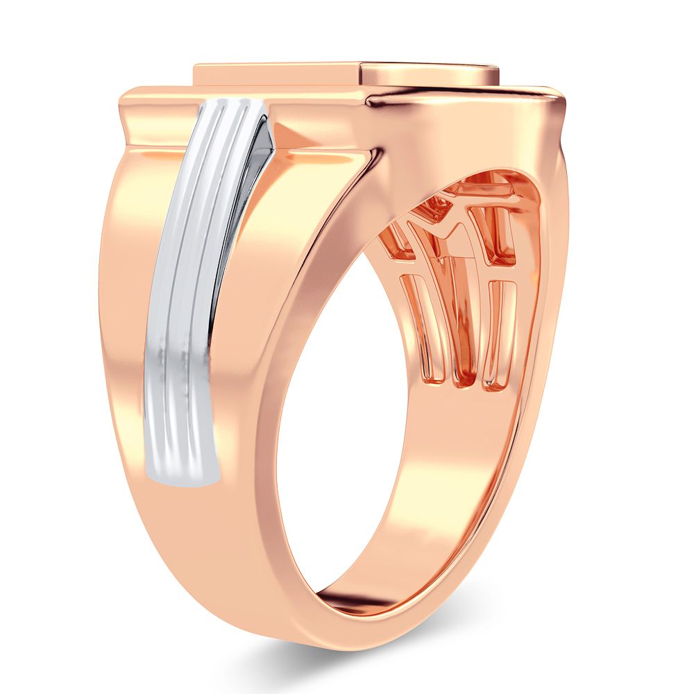 14K Rose Gold Mens Lab Diamond Statement Ring
