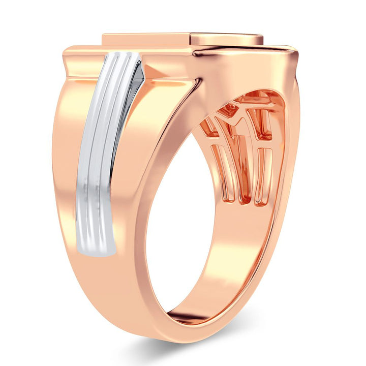 14K Rose Gold Mens Lab Diamond Statement Ring