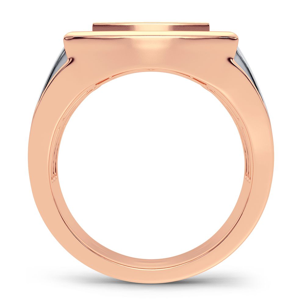 14K Rose Gold Mens Lab Diamond Statement Ring