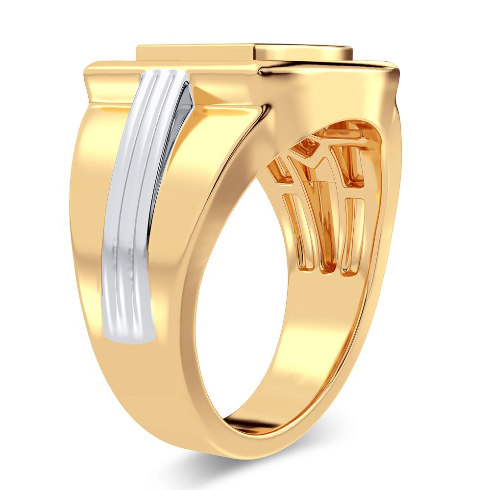14K Yellow Gold Mens Lab Diamond Statement Ring