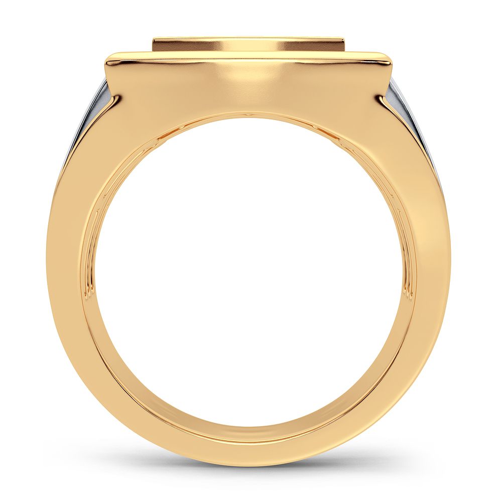 14K Yellow Gold Mens Lab Diamond Statement Ring