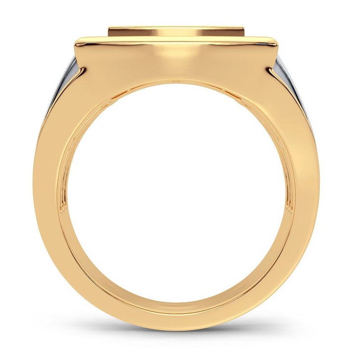 14K Yellow Gold Mens Lab Diamond Statement Ring