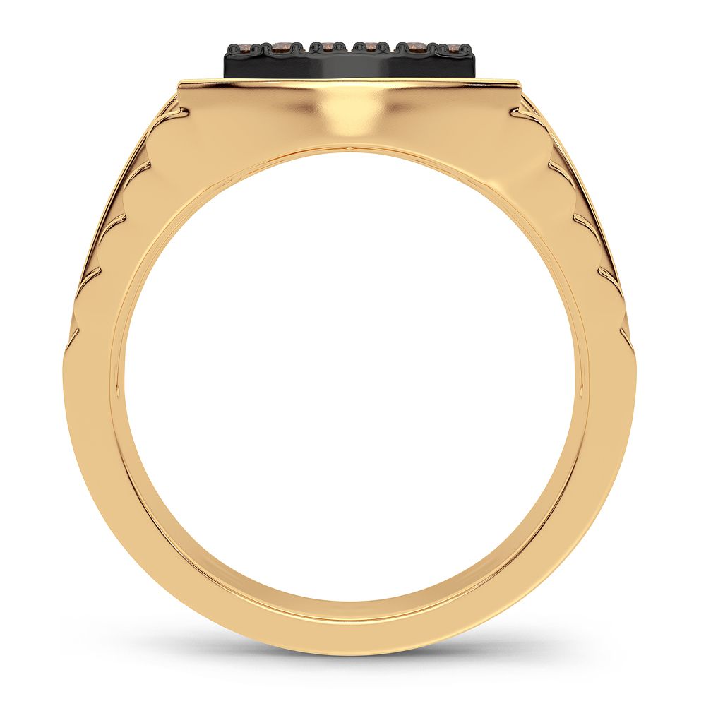 14K Yellow Gold Mens Lab Diamond Statement Ring - 0.50CT
