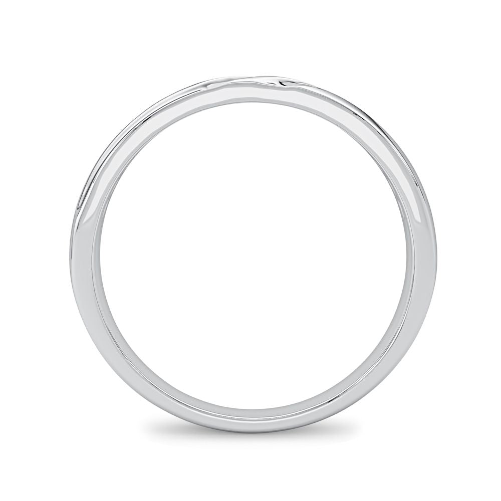 14K White Gold Lab Diamond Mens Wedding Band Brilliance