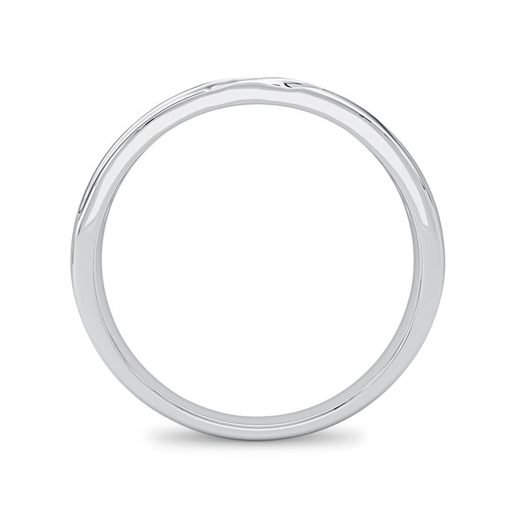 14K White Gold Lab Diamond Mens Wedding Band Brilliance