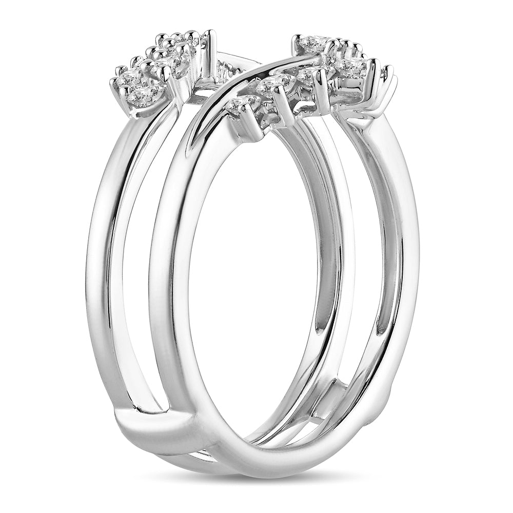 14k White Gold Lab Diamond Ring Guard Enhancer