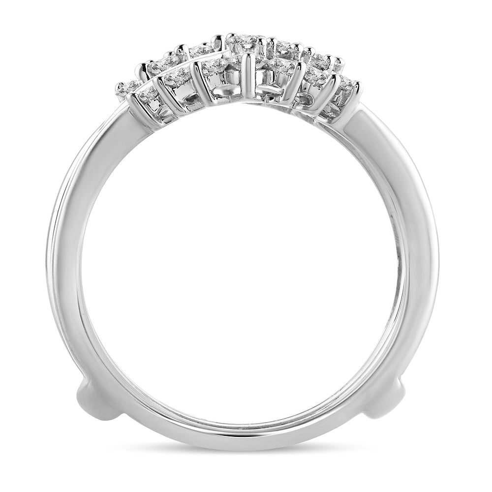 14k White Gold Lab Diamond Ring Guard Enhancer