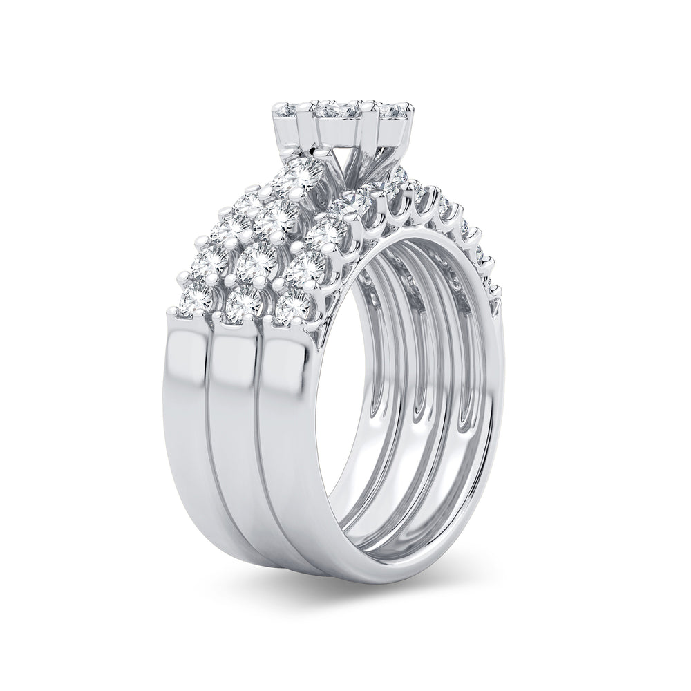 Brilliant 14K White Gold 2CT Lab Diamond Bridal Ring